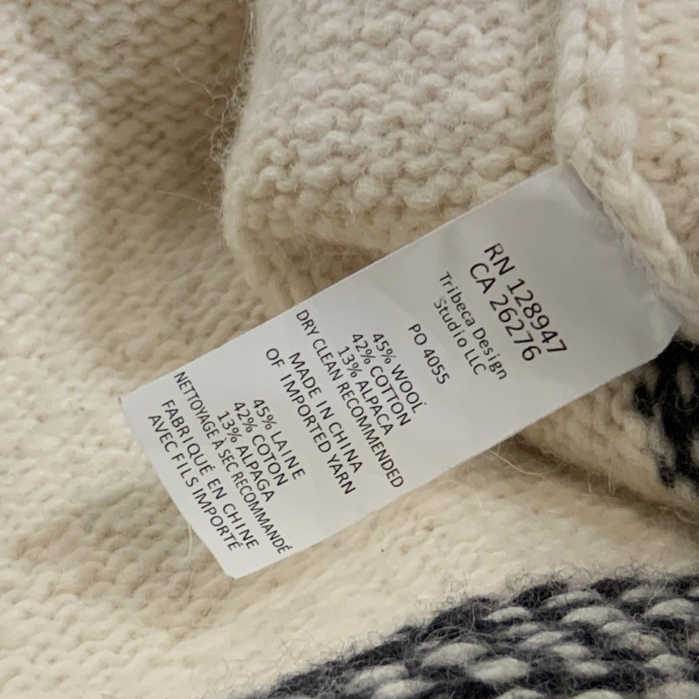 Nili Lotan Fair Isle Nordic Knit Open Cardigan Sweater Alpaca Wool Blend Size M - Picture 9 of 10